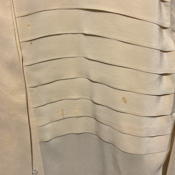 Vintage, Beautiful Cream, Paneled Blouse. SZ 10 - Picture 6 of 6